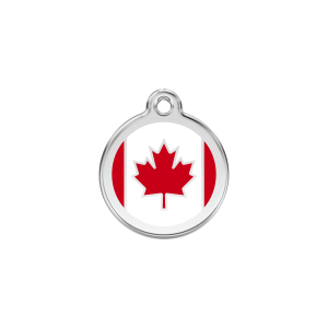 Red Canadian Flag Cat ID Tag Small