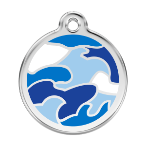 Dark Blue Camouflage Dog ID Tag Large