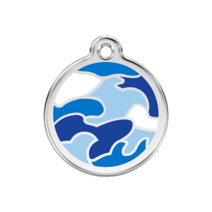 Dark Blue Camouflage Dog ID Tag Medium