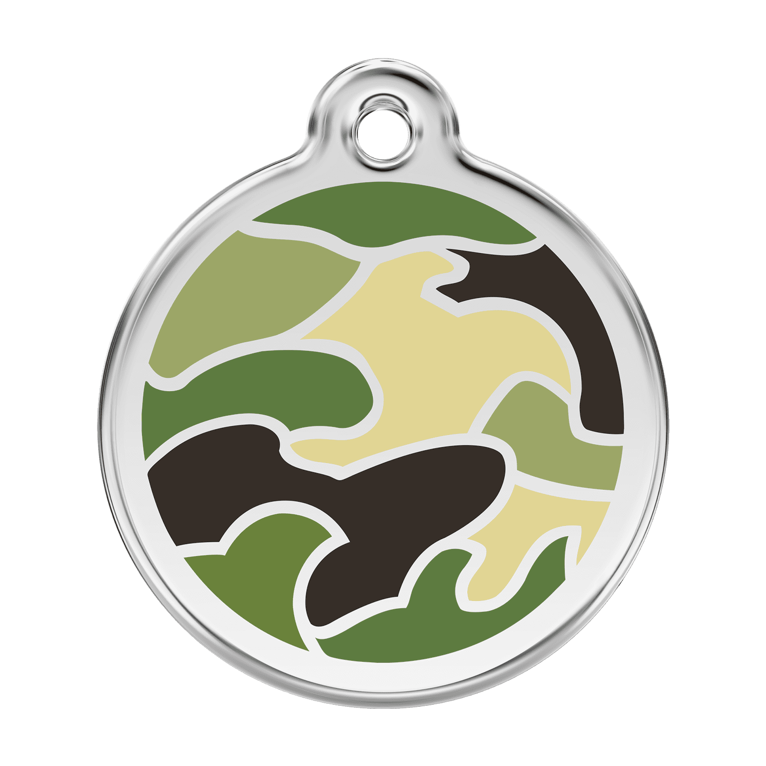 Vue avant - Médaille personnalisée pour chien Red Dingo Camouflage Vert - Size L - 01-CG-GR-LG