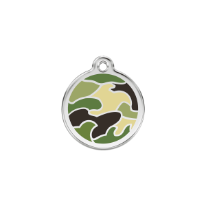 Green Camouflage Cat ID Tag Small