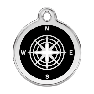 Black Compass Dog ID Tag Large