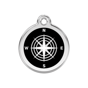 Black Compass Dog ID Tag Medium