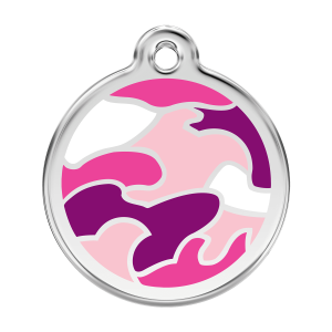 Pink Camouflage Dog ID Tag Large