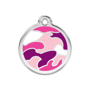 Pink Camouflage Dog ID Tag Medium