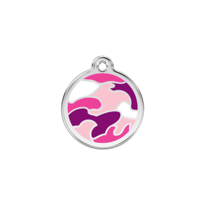 Pink Camouflage Cat ID Tag Small