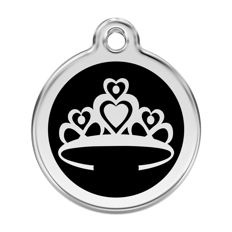 Vue avant - Médaille personnalisée pour chien - Red Dingo Couronne Noir L 38.00mm