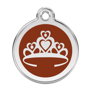 Brown Crown Dog ID Tag Large