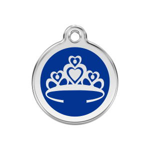 Dark Blue Crown Dog ID Tag Medium
