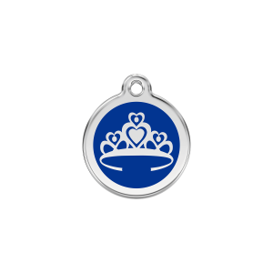 Dark Blue Crown Cat ID Tag Small