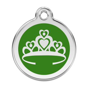 Green Crown Dog ID Tag Large