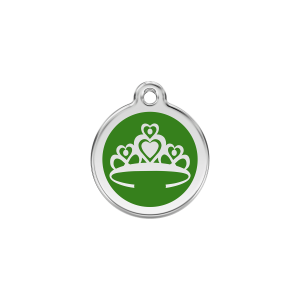 Green Crown Cat ID Tag Small