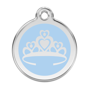 Light Blue Crown Dog ID Tag Large