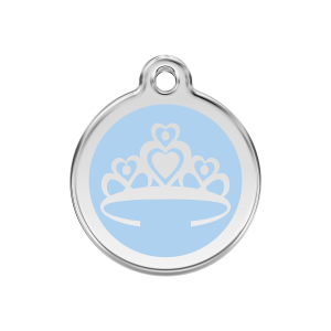 Light Blue Crown Dog ID Tag Medium