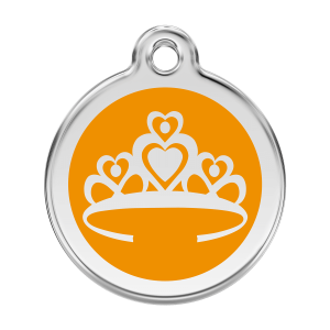 Orange Crown Dog ID Tag Large
