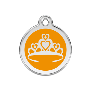 Orange Crown Dog ID Tag Medium