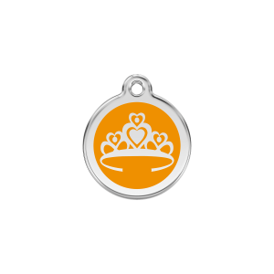 Orange Crown Cat ID Tag Small