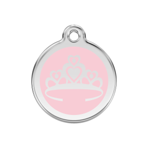 Pink Crown Dog ID Tag Medium