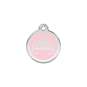 Pink Crown Cat ID Tag Small