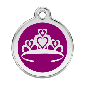 Purple Crown Dog ID Tag Large
