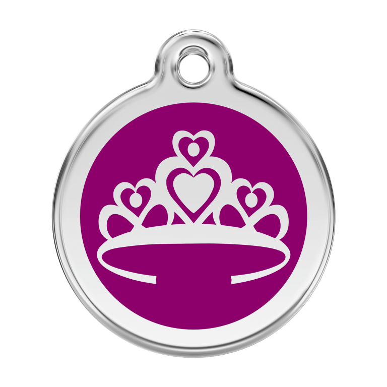 Vue avant - Médaille personnalisée Red Dingo Couronne Violet L 38.00mm 24.7g - Pour chien - Réf : 01-CR-PU-LG