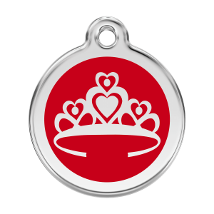 Red Crown Dog ID Tag Large