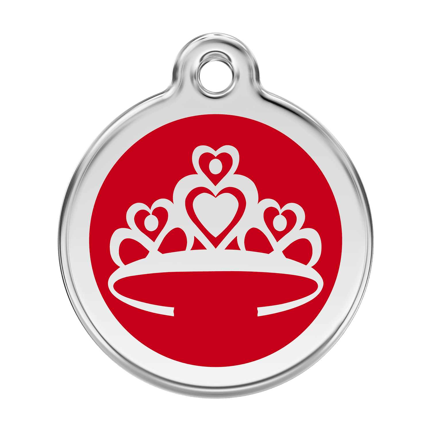 Vue avant - Médaille personnalisée pour chien Red Dingo Couronne Rouge Size L