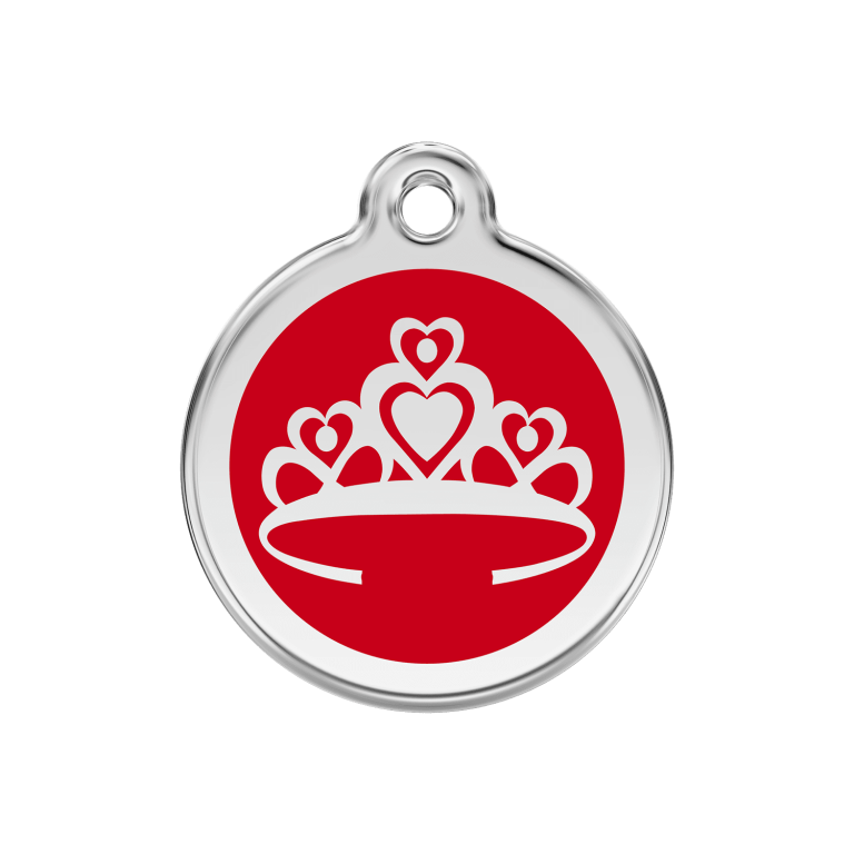 Vue avant - Médaille personnalisée pour chien Red Dingo Couronne Rouge M 30.00mm
