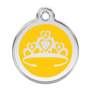 Yellow Crown Dog ID Tag Large