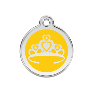 Yellow Crown Dog ID Tag Medium