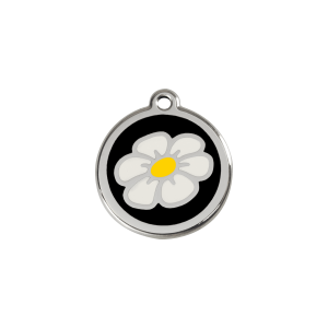 Black Daisy Cat ID Tag Small