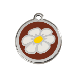 Brown Daisy Dog ID Tag Medium