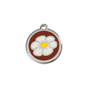 Brown Daisy Cat ID Tag Small