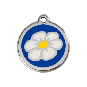 Dark Blue Daisy Dog ID Tag Medium