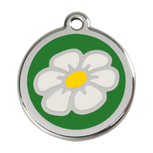 Green Daisy Dog ID Tag Large