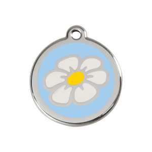 Light Blue Daisy Dog ID Tag Medium