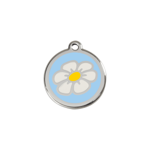 Light Blue Daisy Cat ID Tag Small