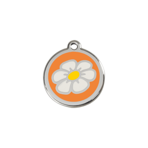 Orange Daisy Cat ID Tag Small