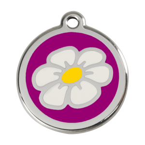 Purple Daisy Dog ID Tag Large