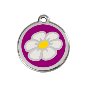 Purple Daisy Dog ID Tag Medium