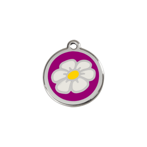 Purple Daisy Cat ID Tag Small
