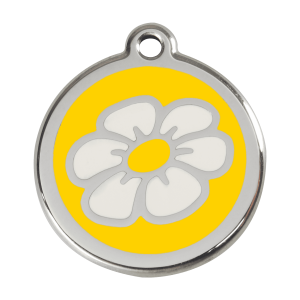 Yellow Daisy Dog ID Tag Large