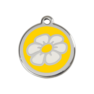 Yellow Daisy Dog ID Tag Medium