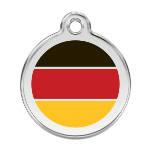 Red German Flag Dog ID Tag Large