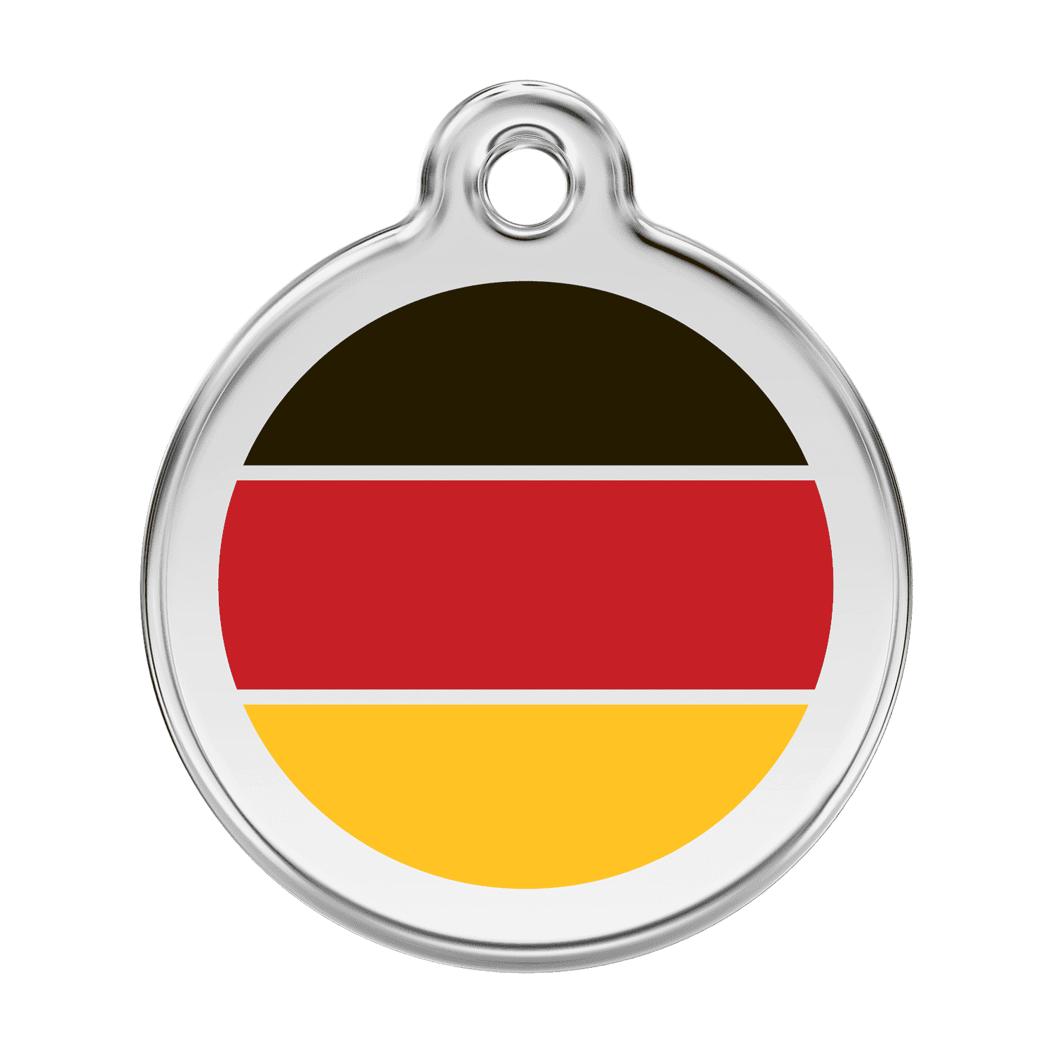 Vue avant - Médaille personnalisée pour chien Red Dingo Drapeau allemand - Size L - 01-DE-RE-LG