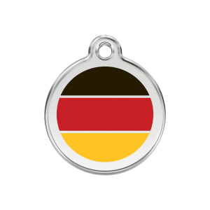 Red German Flag Dog ID Tag Medium