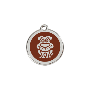 Brown Dog Motif Cat ID Tag Small