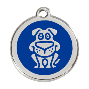 Dark Blue Dog ID Tag Large