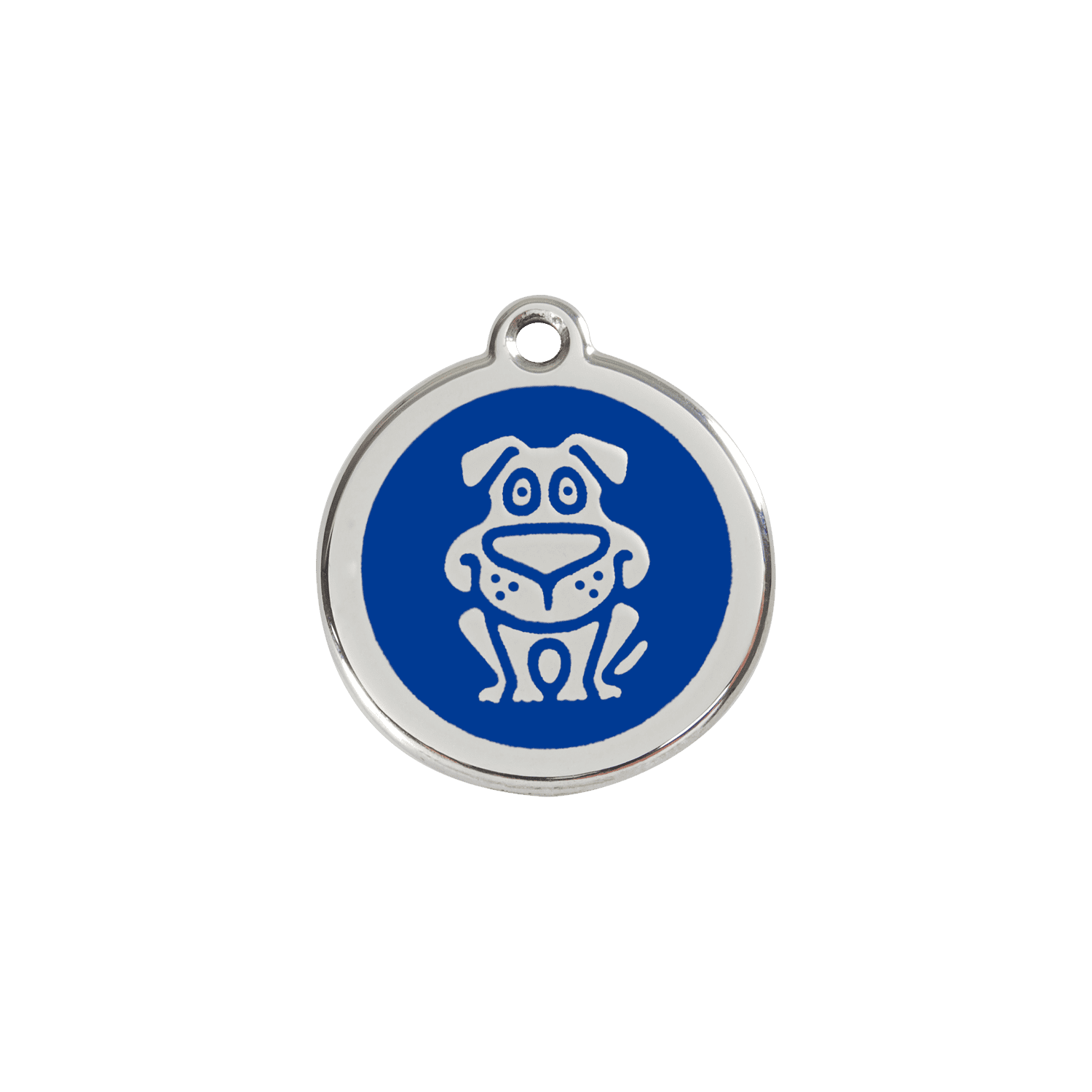 Vue avant - Médaille personnalisée pour chien/chat Red Dingo Émail/Acier inoxydable Bleu foncé - Size S