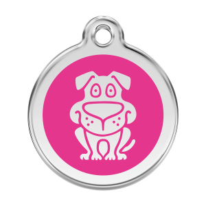 Bright Pink Dog ID Tag Large